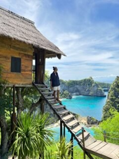  Tree House overlooking the turquoise ocean in East Nusa Penida